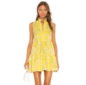 Amanda Uprichard Sleeveless Saffron Dress in Portofino Brocade